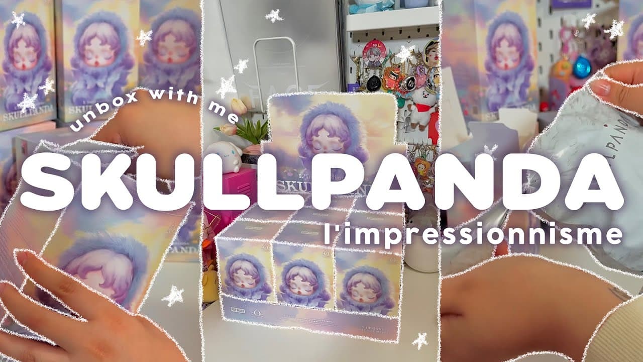 unboxing popmart x skullpanda l'impressionnisme 🌸💜☁️